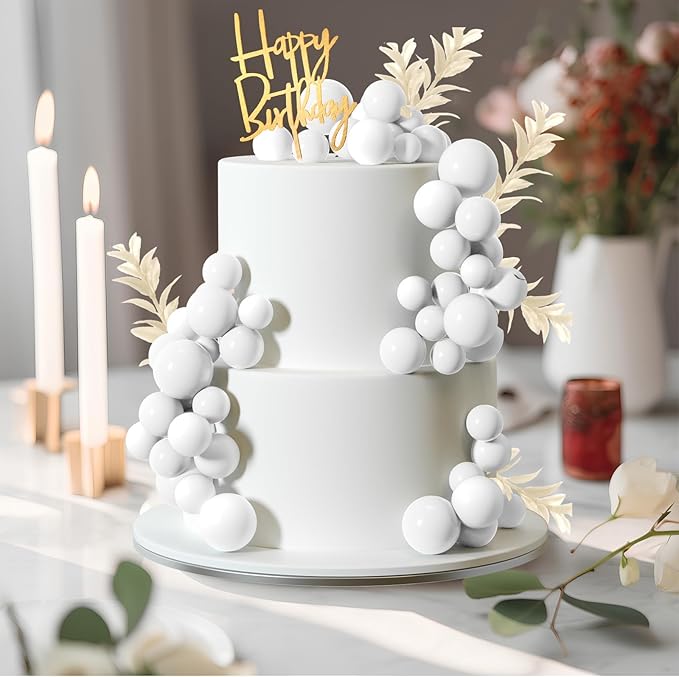 MIAHART Ball Cake Toppers Boho Grass Cake Topper Ball Cake Insert Decoration - Image 3