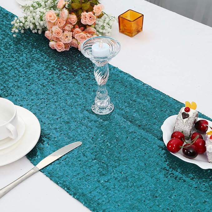 Eternal Beauty Teal Table Runner - Image 3