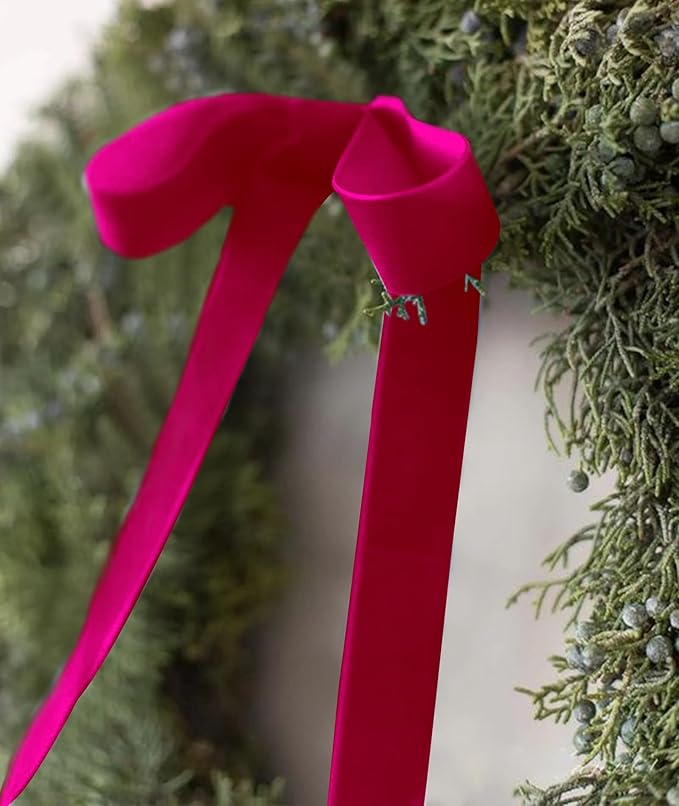 Hot Pink Velvet Ribbon 1.5'' 25 Yards - Image 3