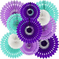 BEISHIDA Purple Lavender Blue Hanging Honeycomb Round Paper Fans Decoration Kit by Beishida