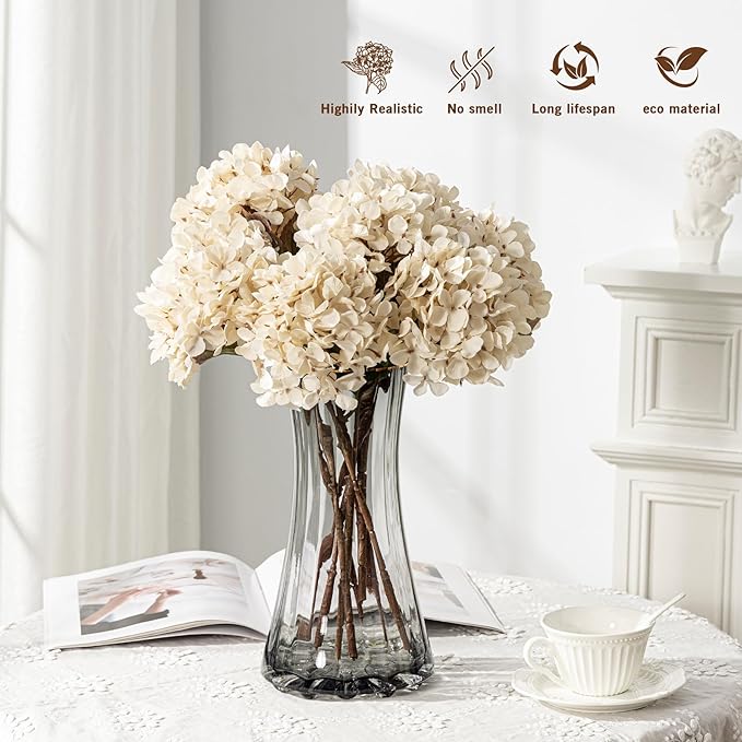 Artificial Flower Fake Silk Hydrangea Heads Bouquet - Image 4