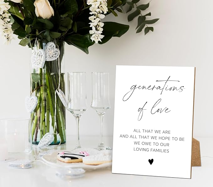 Wedding Signs for Reception, 8x11 White Minimalist Style Love Signs for Wedding - Image 3