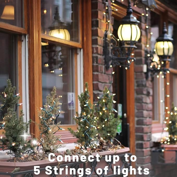 Christmas Lights for Tree 60Ft 300 Count Mini Lights Green Wire Christmas Tree - Image 5