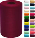 Burgundy Tulle Fabric Rolls 6 Inch by 100 Yards Fabric Spool Tulle Ribbon by IONTACH