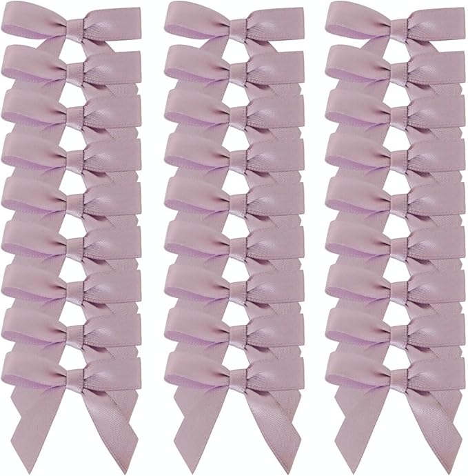 50pcs 1-1/2" Lavender Satin Ribbon Bows - Image 2