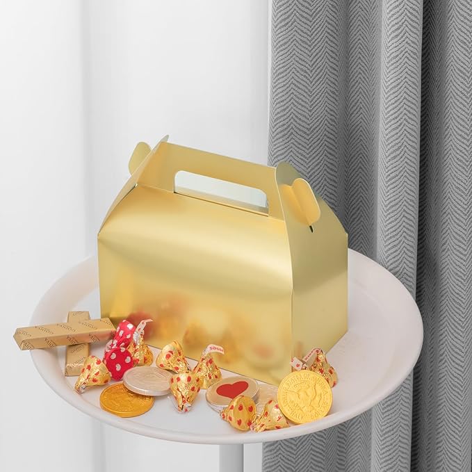 UnicoPak 30 Pack Gold Gable Treat Boxes, Party Favor Boxes, Gift Boxes - Image 5