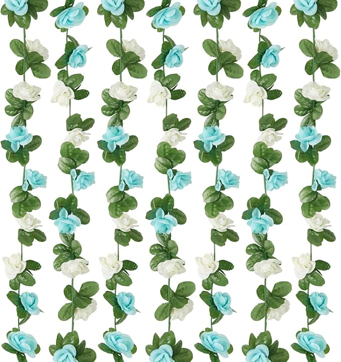 6 Pcs x 8.2 ft Flower Garland Artificial Rose Vine Flowers - Image 9