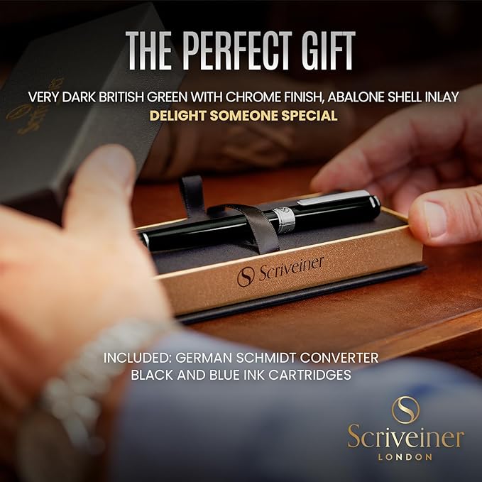 Scriveiner Black Green Fountain Pen - Image 3