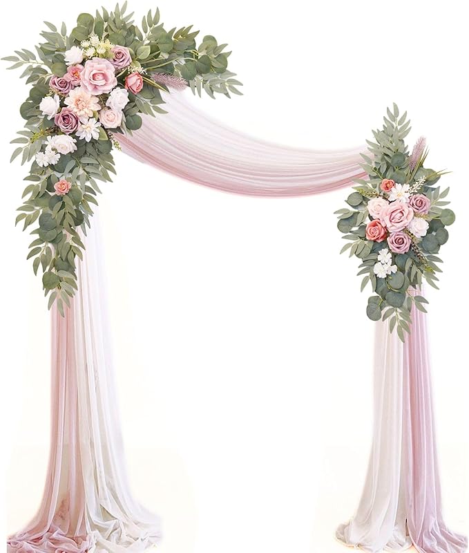 Artificial Wedding Arch Flowers Kit, Ceremony Decoration, Floral Outdoor Party by Muhanjia