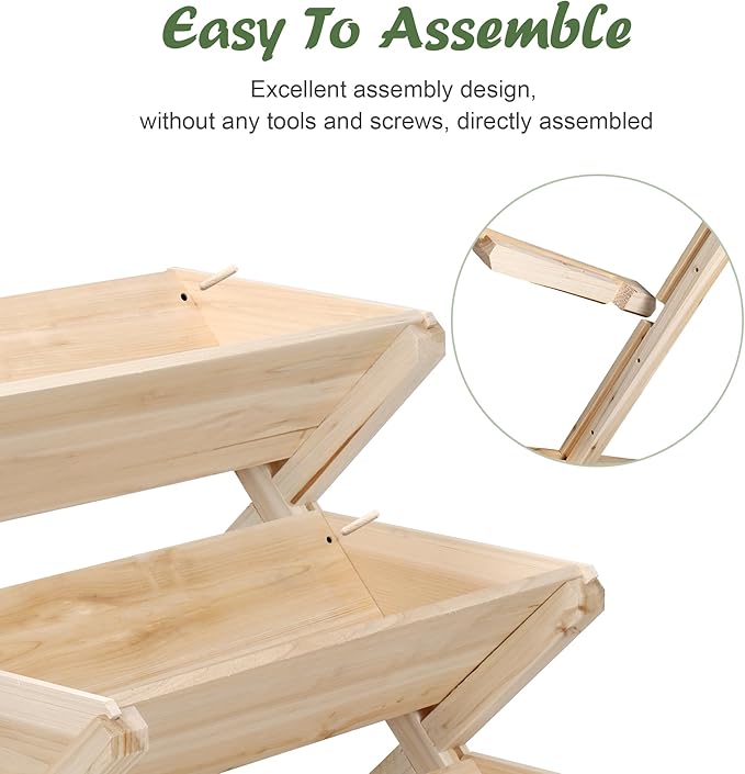 3 Tiers Wooden Vertical Raised Garden Bed - Image 3