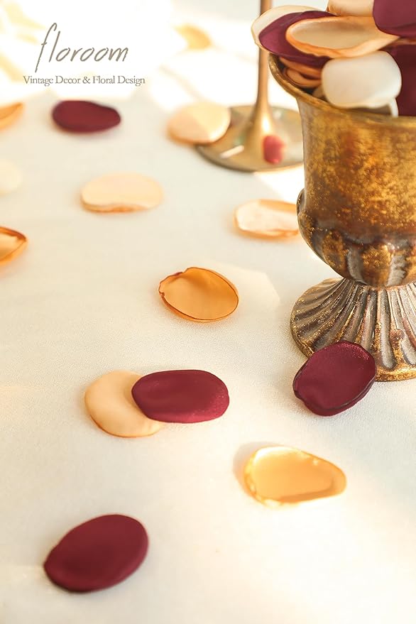 Floroom 300pcs Rose Petals Chic Terracotta Faux Silk Flower Petals Burnt Orange - Image 3