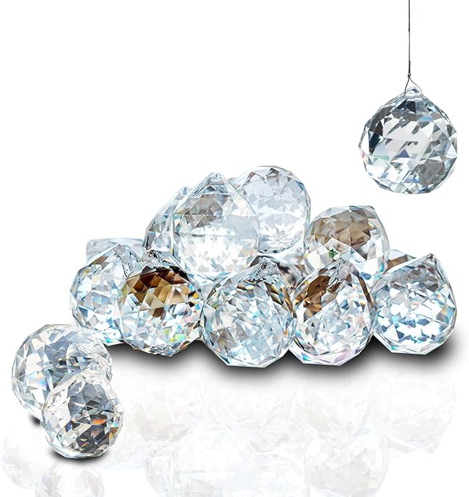 12pcs 30mm Clear Crystal Glass Ball Prisms Hanging Crystals Prisms Sun Catchers - Image 6