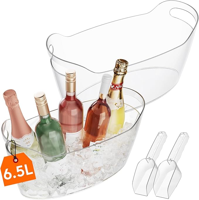 Lifewit 6.5L Ice Bucket for Parties 2 Pcs, Portable Drink Bucket for Cocktail by Lifewit