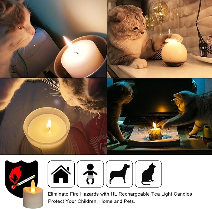 HL Flameless Candles with Remote Timer&Charging Station, 60+Hours Rechargeable - Image 3
