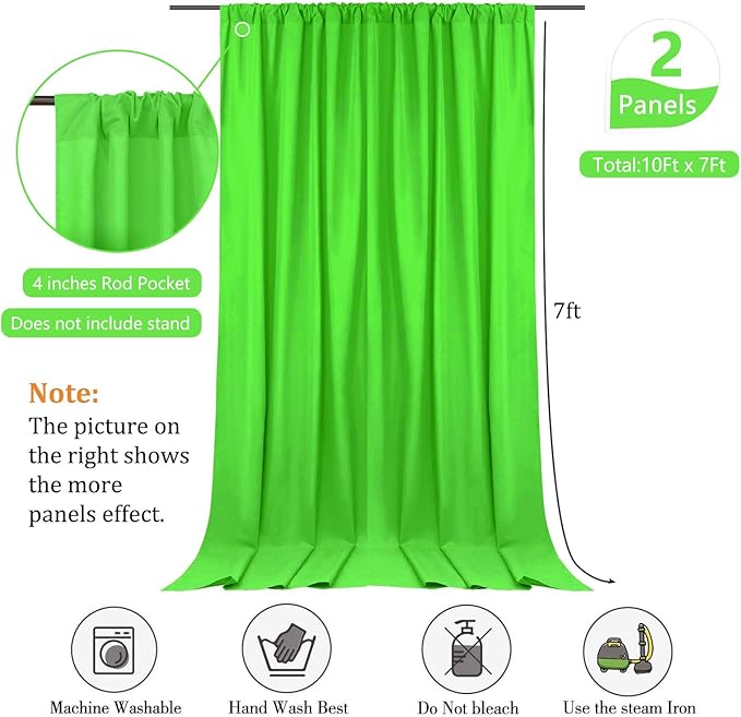 10 x 7 Feet Emerald Green Backdrop Curtain - Image 2