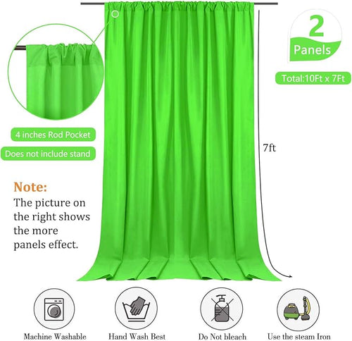 10 x 7 Feet Emerald Green Backdrop Curtain - Image 2