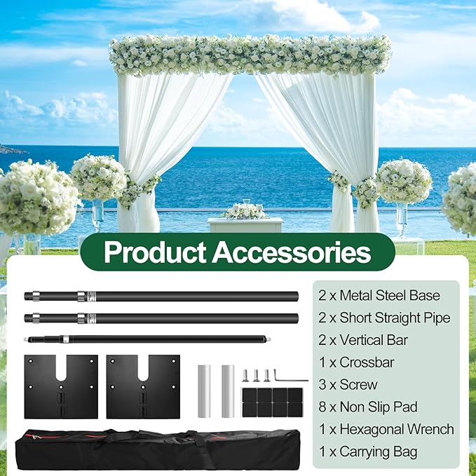 FUDESY Pipe and Drape Backdrop Stand Kit, 10x10ft Heavy Duty Backdrop Stand - Image 5