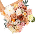 AmyHomie Champagne Artificial Flowers Combo Silk Mix Peony Rose Hydrangea Fake by AmyHomie