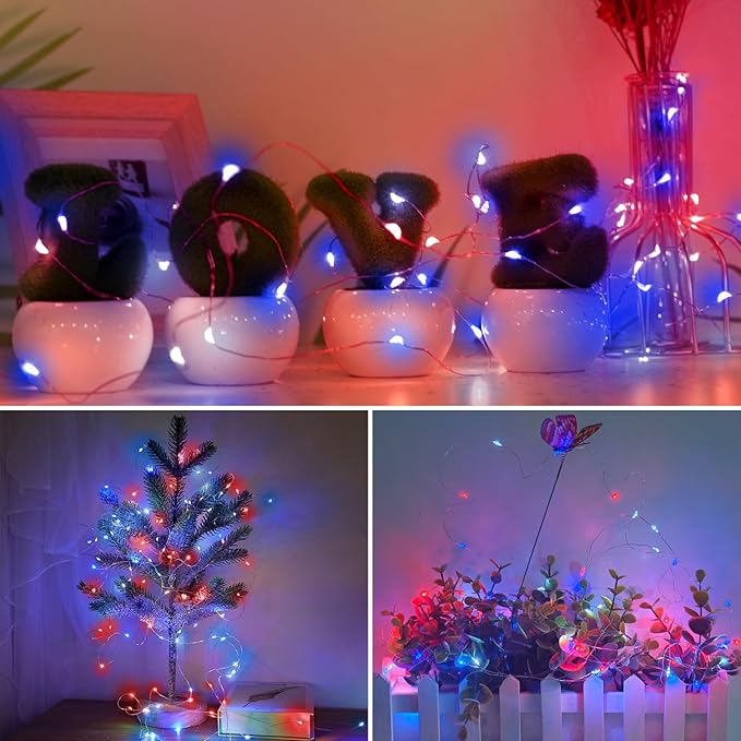 kolpop 12 Pack 4th of July Decor Patriotic Fairy Lights Battery Operated - Image 4