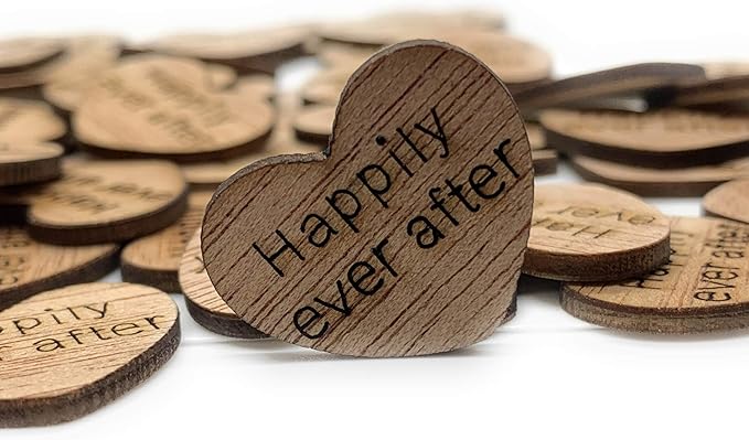 Wooden Heart Confetti ~ Happily Ever After ~ Wood Hearts, Wood Confetti - Image 3
