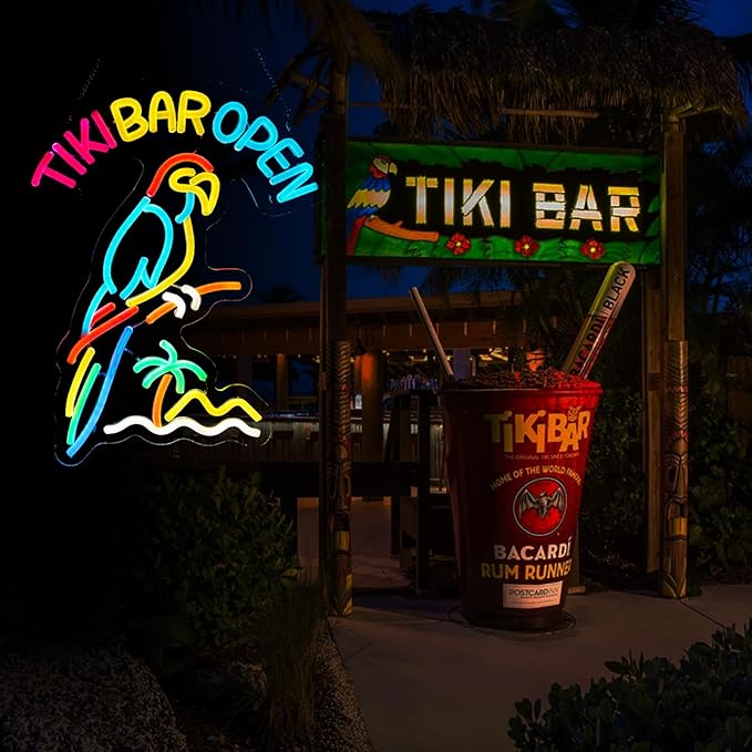Tiki Bar Parrot Neon Sign for Wall Decor Hawaii Beach Bar LED Sign - Image 2