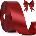 NESCCI 100 Yards Ribbon, 1-1/2 Inch Wine Red Satin Ribbon, Single Face Satin by NESCCI
