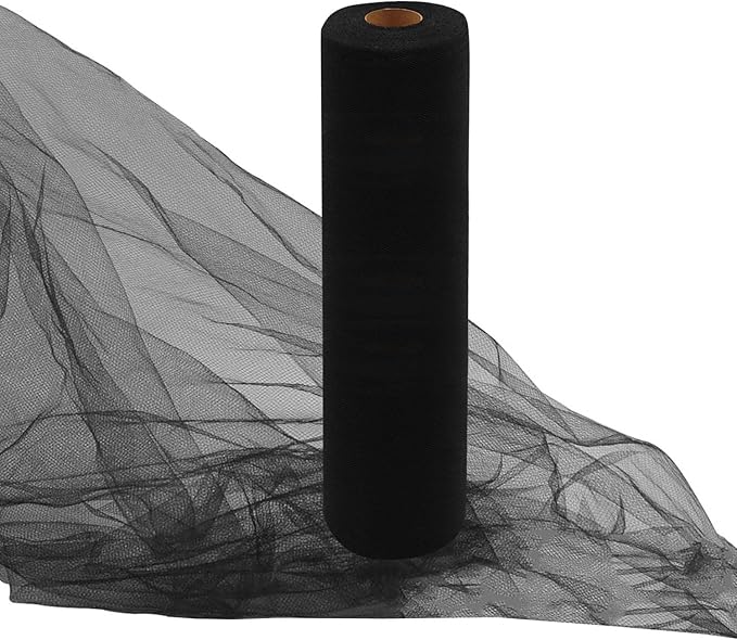 Black Tulle Fabric Rolls 54 Inch by 10 Yards Fabric Tulle Bolt by IONTACH