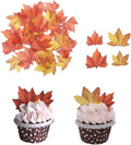 GEORLD Edible Fall Leaves Set of 48 Cake Decorations, Autumn Cupcake Topper 2 by GEORLD