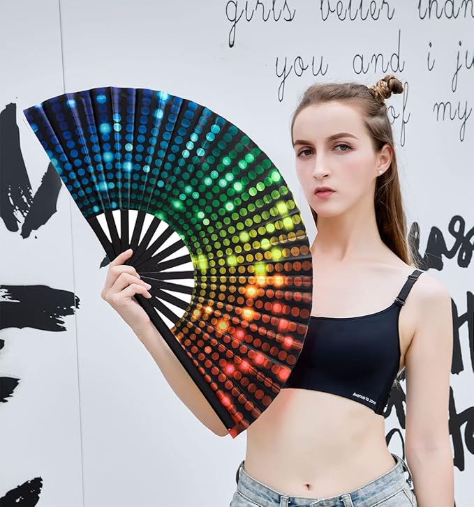 Amajiji Rave Folding Hand Fan Popping Fans - Image 4