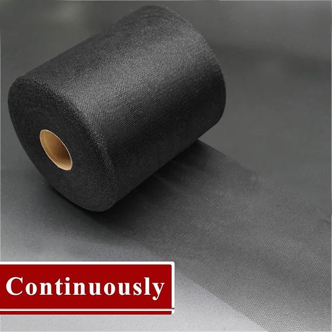 Black Tulle Fabric Rolls 6 Inch by 200 Yards Fabric Spool Tulle Ribbon - Image 4