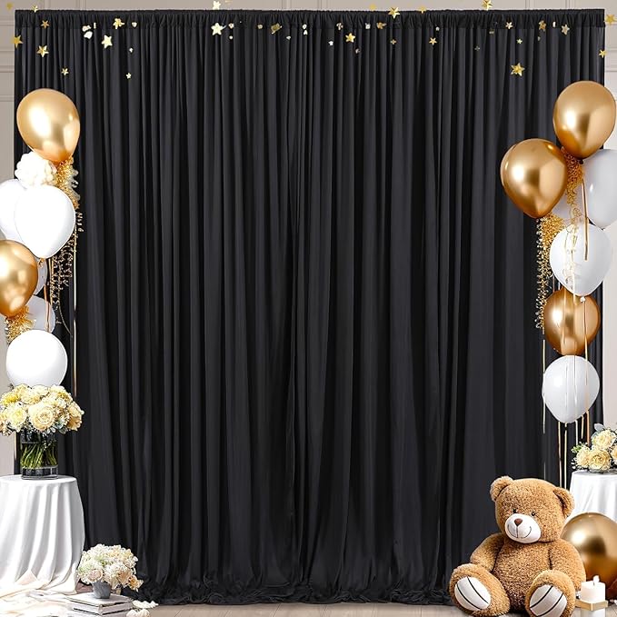 50ft x 10ft Thick Champagne Backdrop Curtains - Image 2
