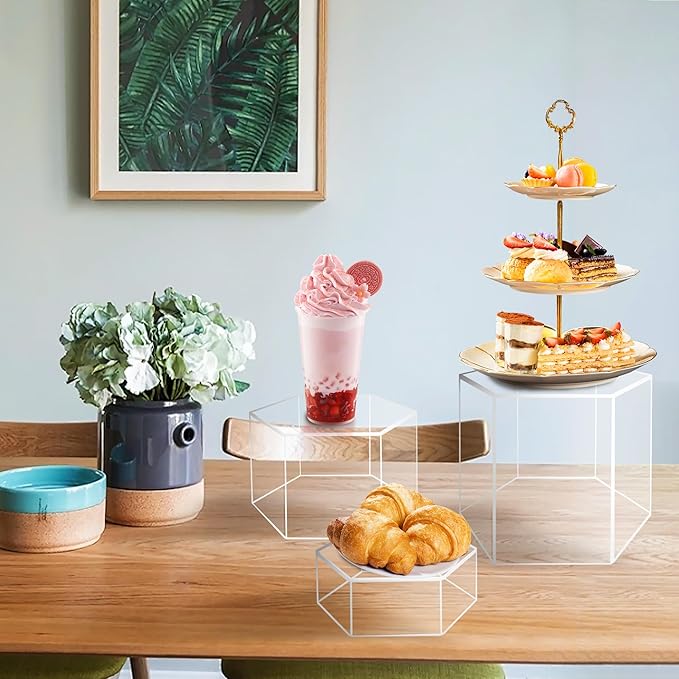 6 Pcs Buffet Risers, Dessert Stands, Acrylic Boxes - Image 2