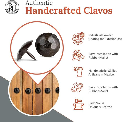 10 Pack 1.25" Round Head Iron Clavos Decorative Nails – Sealed Unfinished – - Image 2
