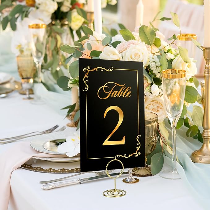 Black Gold Wedding Table Numbers 1-20 - Image 4