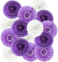 15pcs 6'' 8'' 10'' Paper Fans Decorations Round Purple Tissue Paper Fans Decor by Meeom
