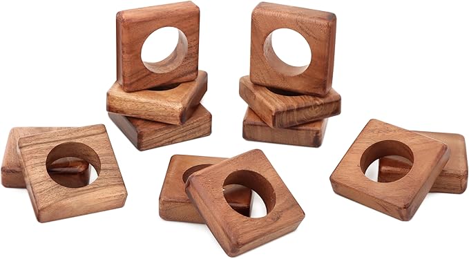 Wooden Napkin Rings Set of 12 Fall Decor - Image 7