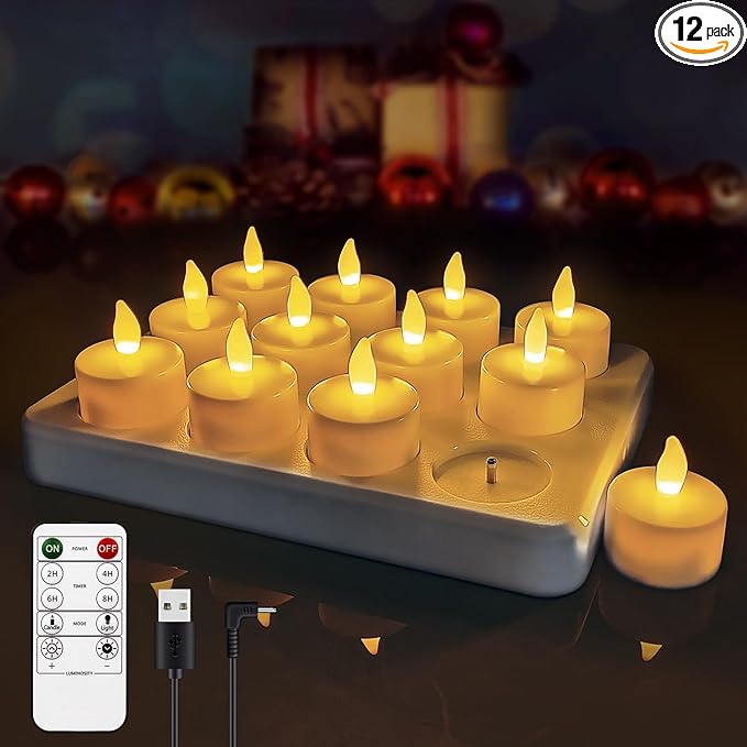 Rechargeable Tea Lights, Flameless LED Candles by idyllight
