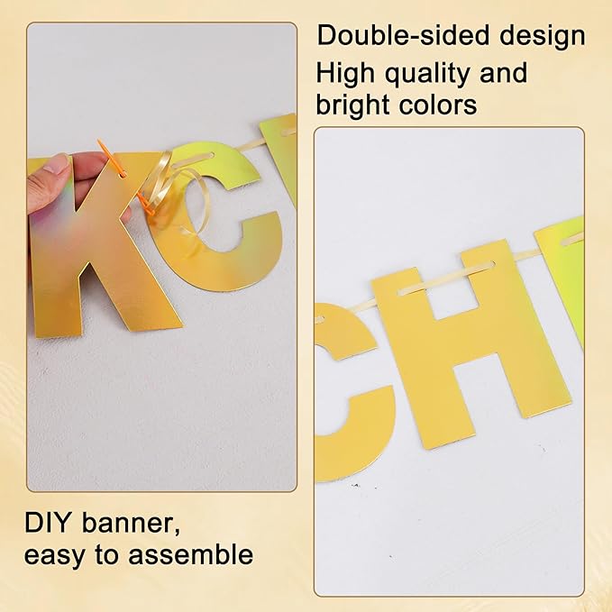BEISHIDA Double-Sided Gold 116 PCS DIY Letter Banner Kit Make Your Own Banner - Image 2