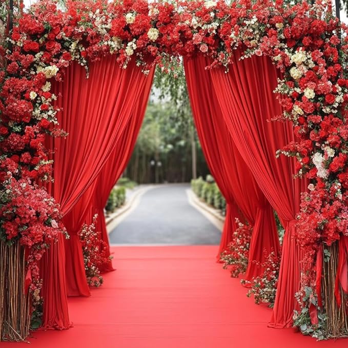 10ft x 10ft Red Backdrop Curtains - Image 3