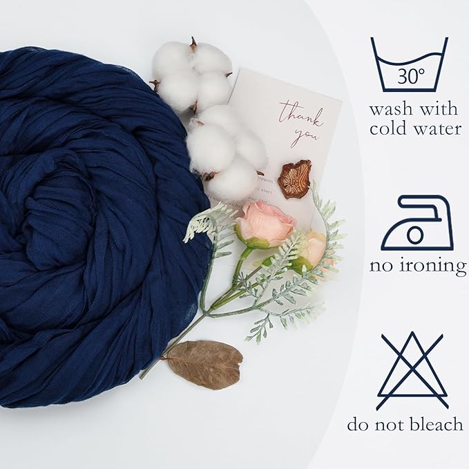 12 Pack Navy Blue Cheesecloth Table Runner 10ft Boho Gauze Fabric Cheese Cloth - Image 5