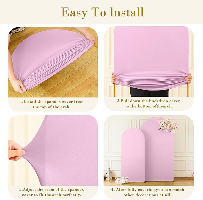 7.2FT 6FT Arch Backdrop Cover for Wedding, Birthday Party Decor, Chiara - Image 4