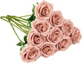Artificial Rose 10pcs Open Flower Bouquet Faux Rose Stems by IUKnot