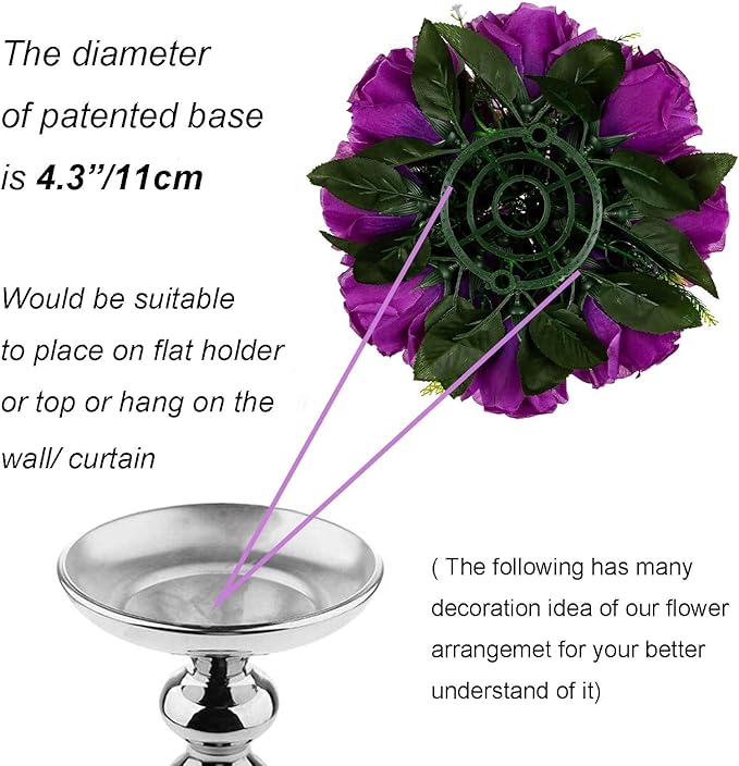 BLOSMON Flower Balls Wedding Rose Centerpieces 10 Pcs Purple Fake Flowers - Image 5
