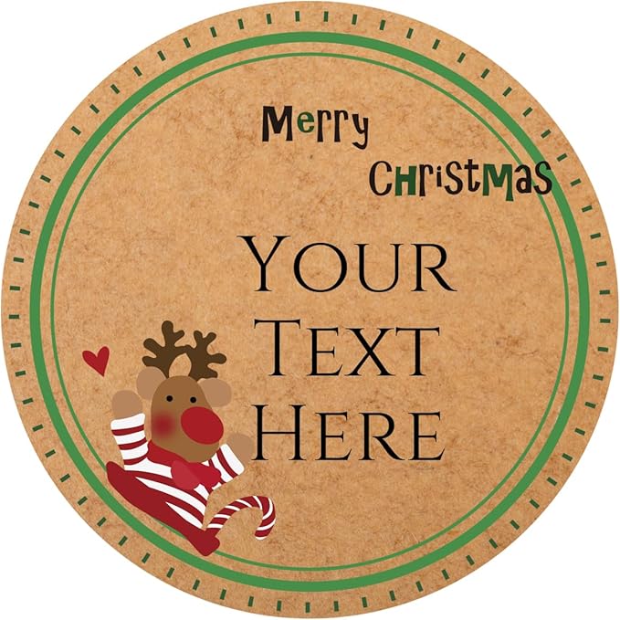 100-1000pcs Custom Stickers Merry Christmas Stickers Personalized Labels by Unknown