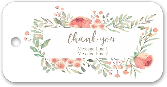 Personalized Custom Party Wedding Favor Gift Bag Tags, Thank You Watercolor by PrettySweetParty