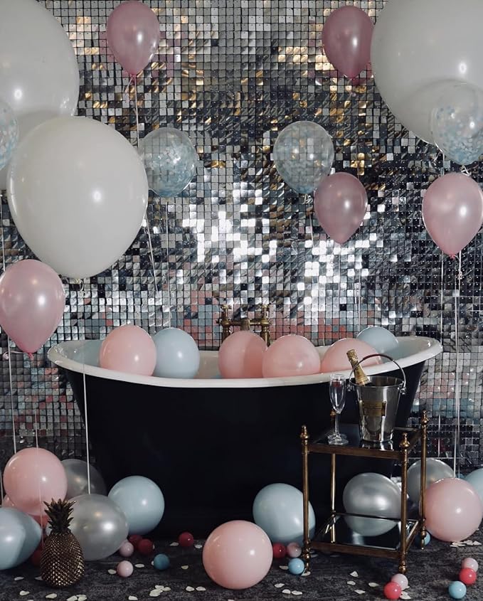 Kate Square Sliver Sequin Wall Panel Backdrop Sliver Glitter Panels Wedding by KateBackdropforPhotography