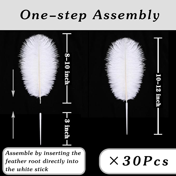SOGUGOM White Craft Ostrich Feathers - Image 4