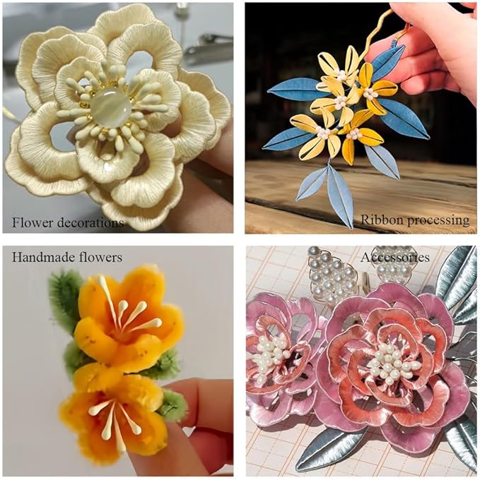 HAHIYO 700Pcs 3mm Fully Black Pearl Double Head Flower Pistil Handmade - Image 6