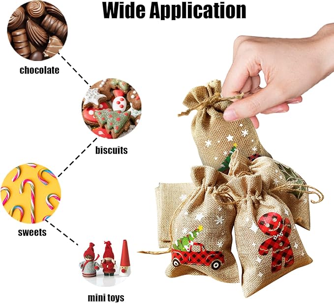 CCINEE 36pcs Christmas Drawstring Goody Candy Gift Bags, 4x6 Inch - Image 4