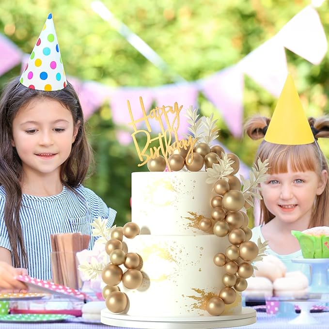 MIAHART Ball Cake Toppers Boho Grass Cake Topper Ball Cake Insert Decoration - Image 6